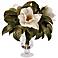 Jane Seymour 20" White Magnolia Faux Flowers in Glass Vase