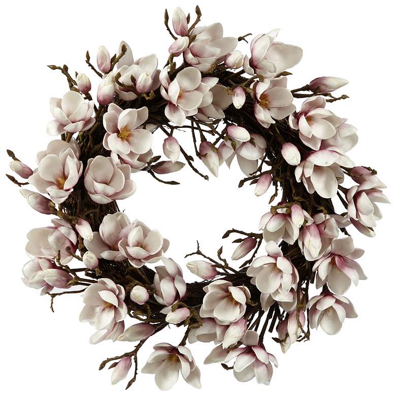 Image 1 Jane Seymour 24 inch Lavender Faux Japanese Magnolia Wreath