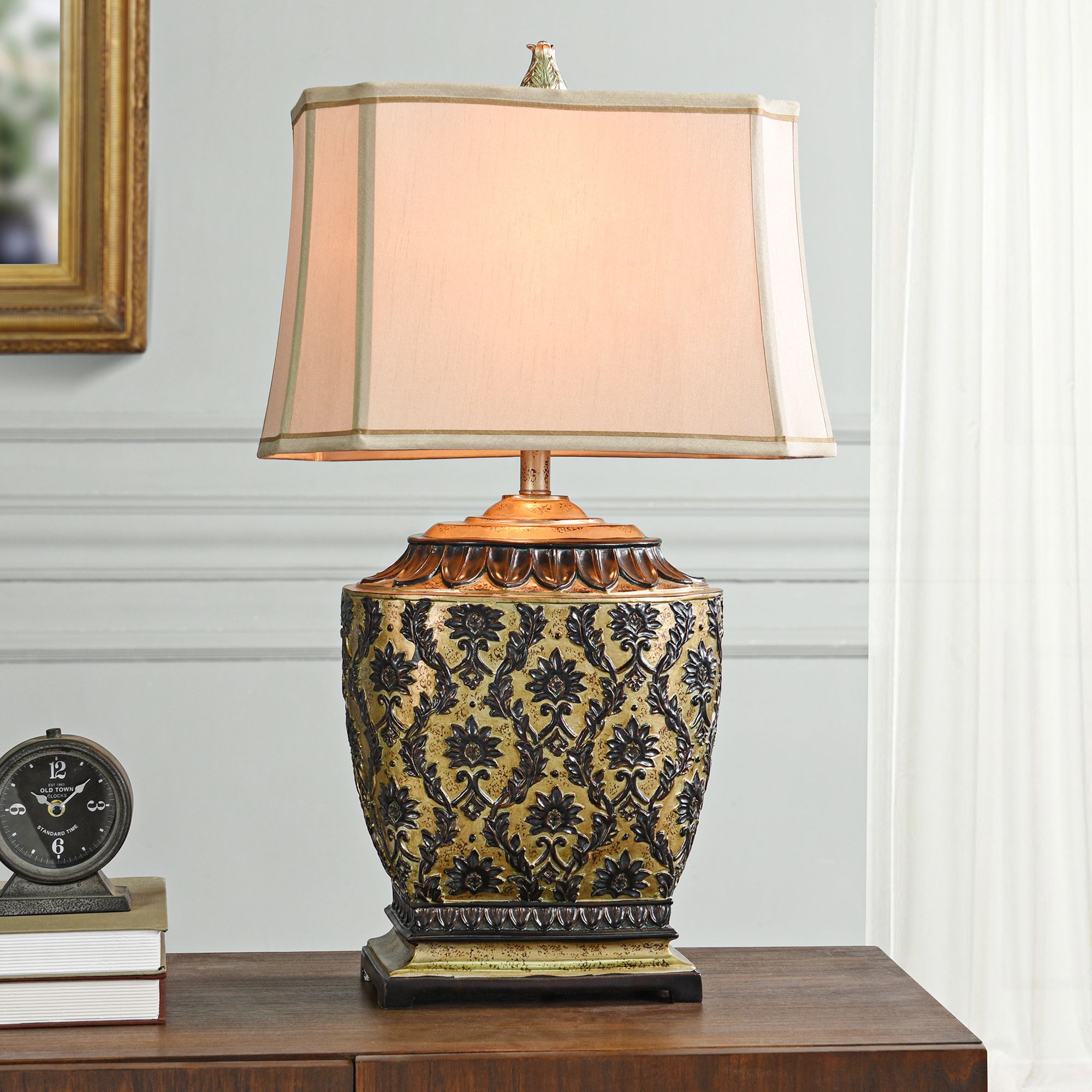 Jane Seymour Antique Platinum and Barbados Table Lamp