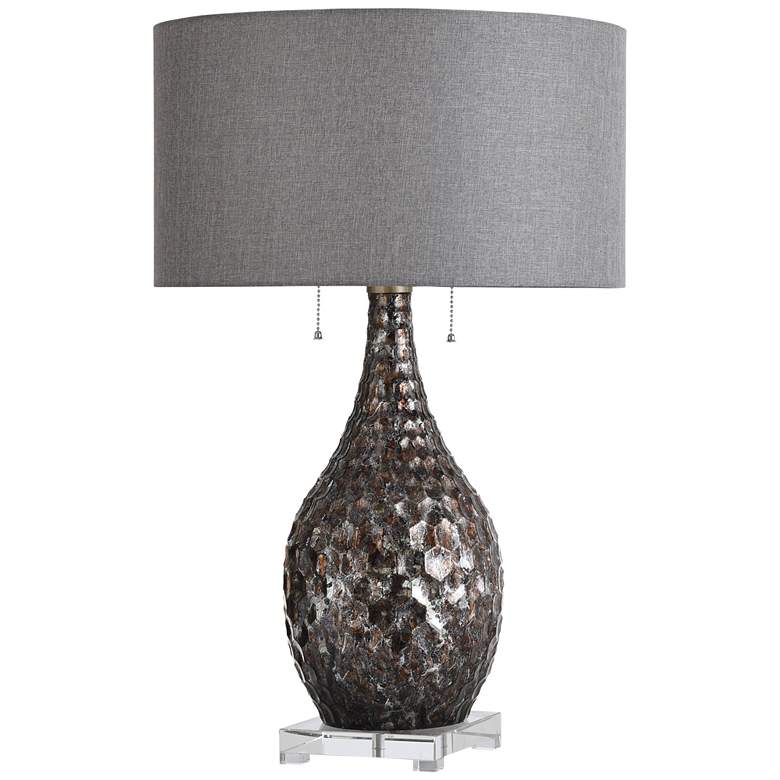 Image 1 Jane Seymour Lydney 27 inch Silver Textured Metal Modern Table Lamp