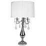 Jane Seymour - Table Lamp - Plated Nickel Finish - White Faux Silk Shade