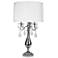 Jane Seymour - Table Lamp - Plated Nickel Finish - White Faux Silk Shade