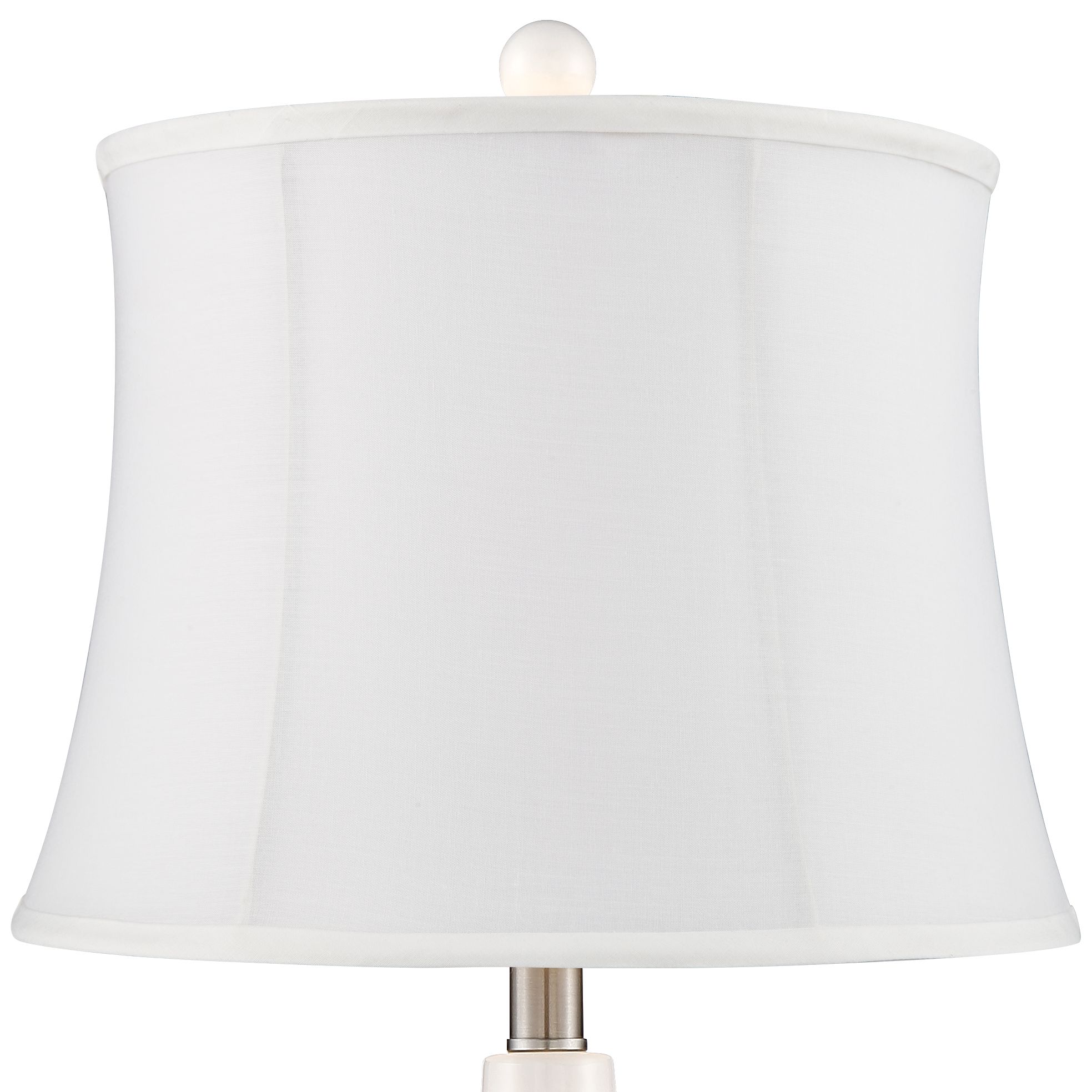 Image 2 Jane White Ceramic Double Gourd White Shade Lamps Set of 2 more views