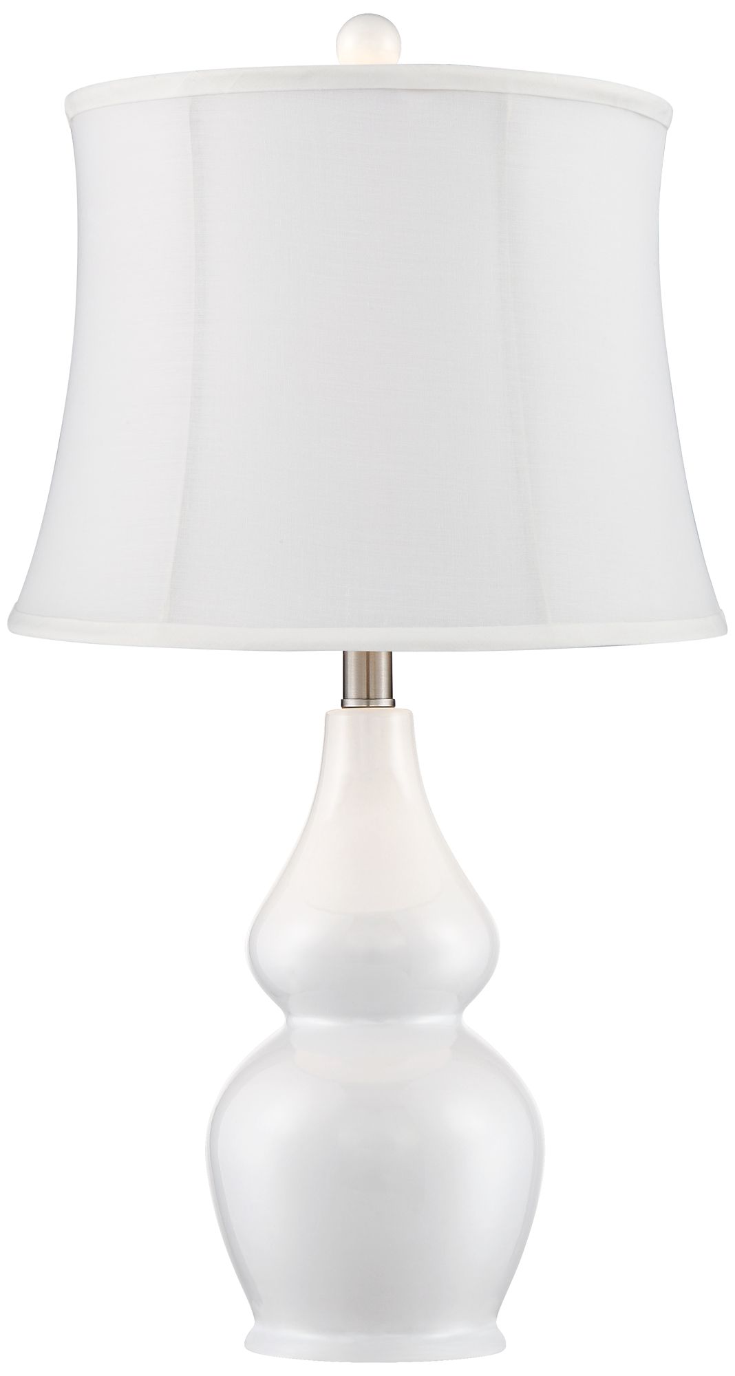 Image 6 Jane White Ceramic Double Gourd White Shade Lamps Set of 2 more views