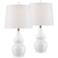 Jane White Ceramic Table Lamps Set of 2 with Smart Sockets