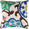 Janelle Floral Multi-Color Blue 18" Square Throw Pillow