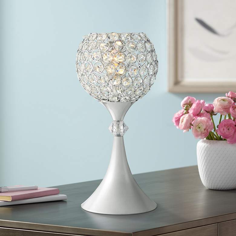 Image 1 Janet 13 inch High Metal and Glass Accent Table Lamp