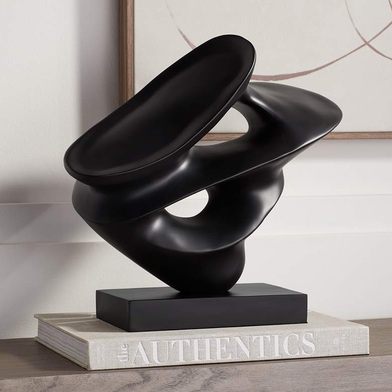 Image 1 Janet 14 1/2" Wide Black Abstract Sculpture