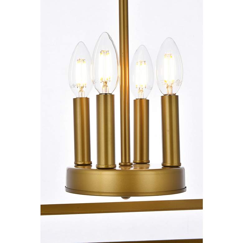 Image 6 Janet 15" Wide Brass 4-Light Pendant Light more views