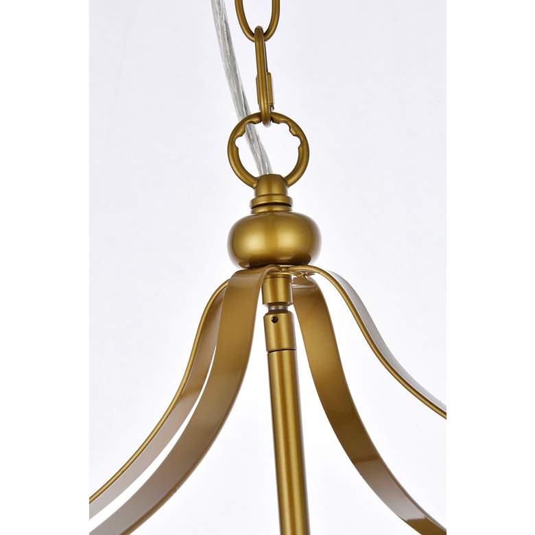 Image 7 Janet 15" Wide Brass 4-Light Pendant Light more views