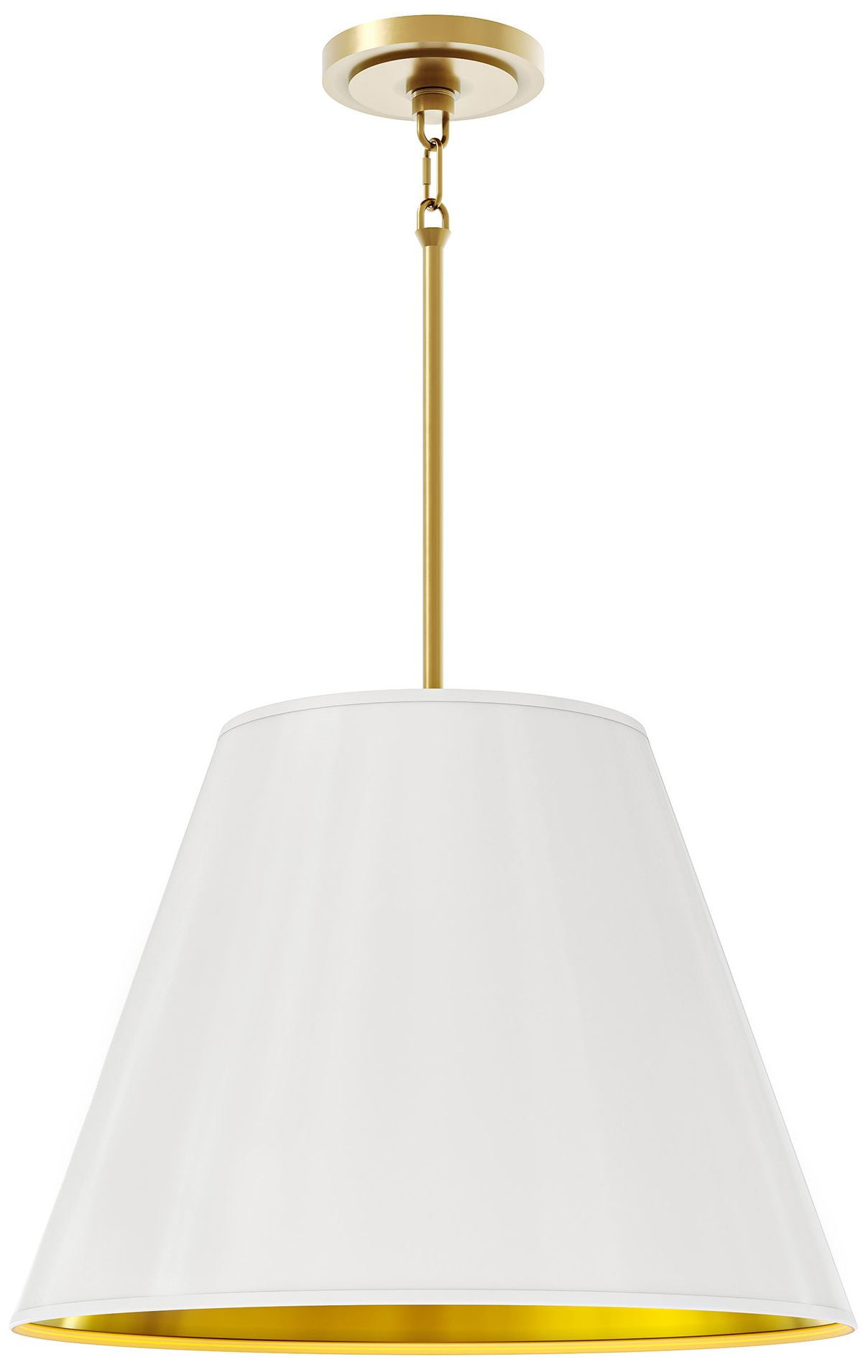 Janet 20"W 4-Light Brass Pendant w/ Daisy & Matte Gold Interior Shade