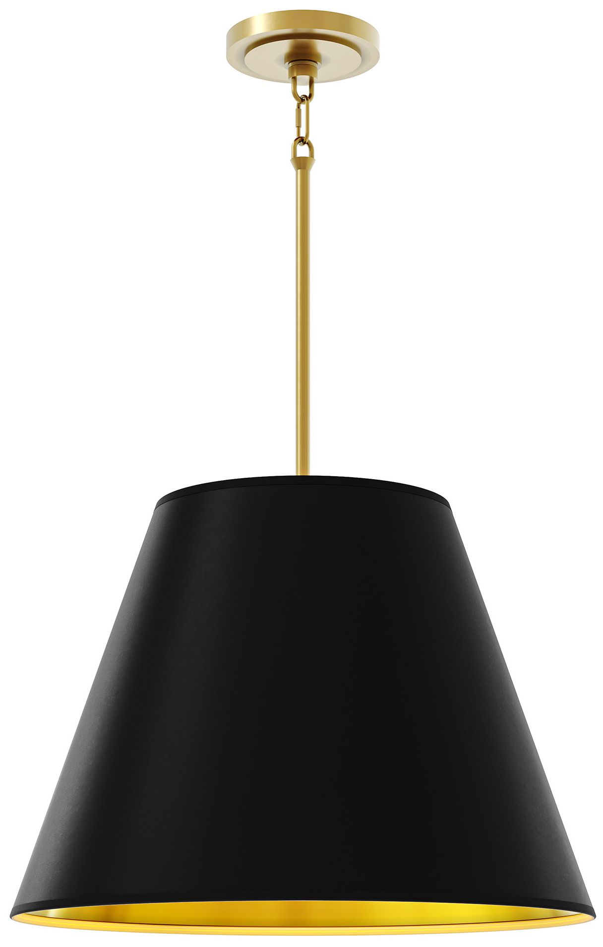 Janet 20"W 4-Light Brass Pendant w/ Obsidian & Gold Interior Shade