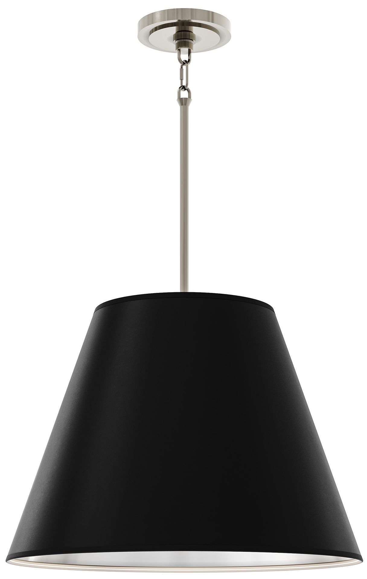 Janet 20"W 4-Light Nickel Pendant w/ Obsidian & Matte Silver Interior Shade