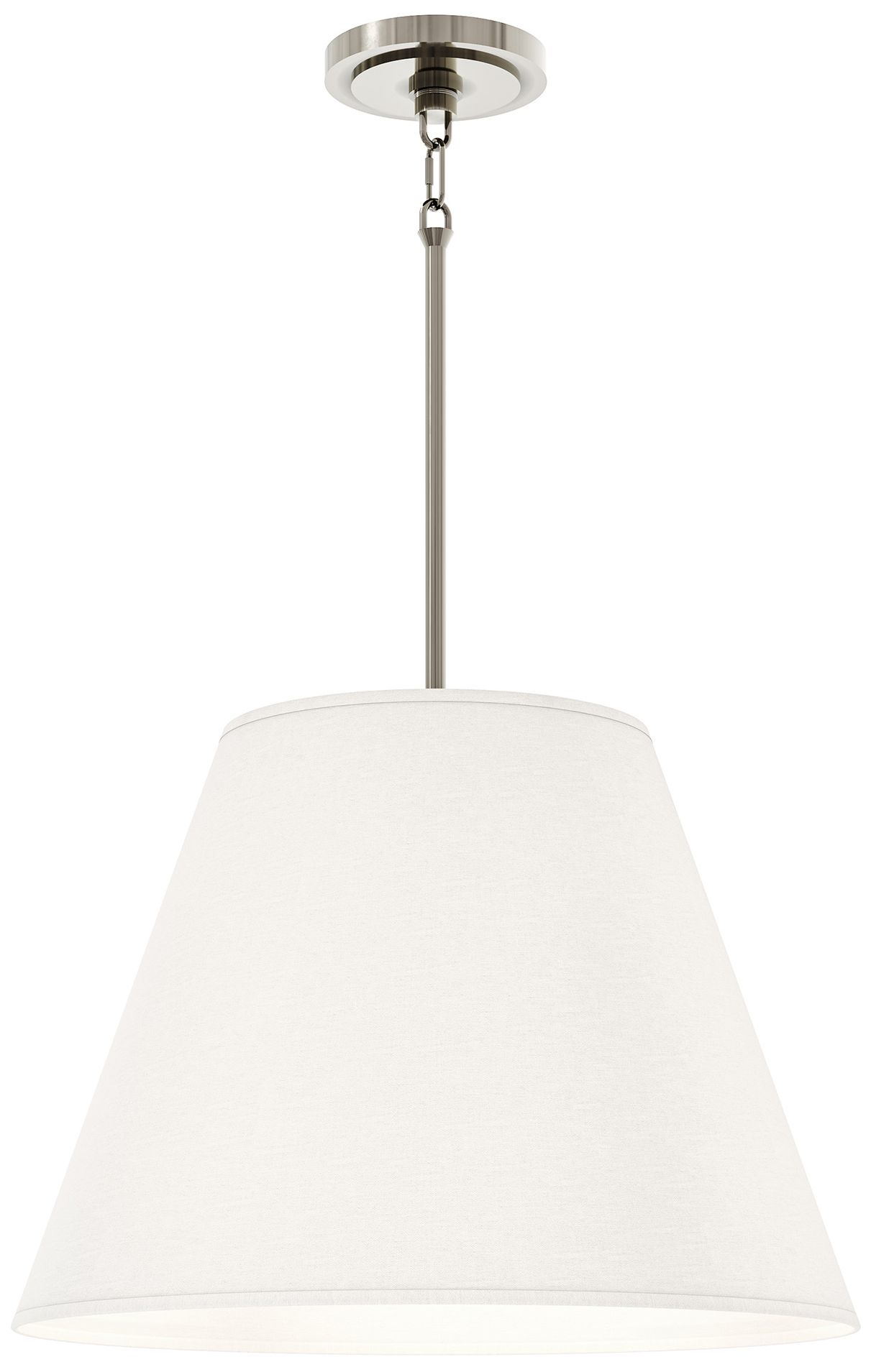 Janet 20"W 4-Light Polished Nickel Pendant w/ Shannon Oyster Fabric Shade