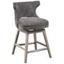 Janet 25 3/4" High Charcoal Fabric Swivel Counter Stool in scene