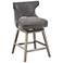 Janet 25 3/4" High Charcoal Fabric Swivel Counter Stool