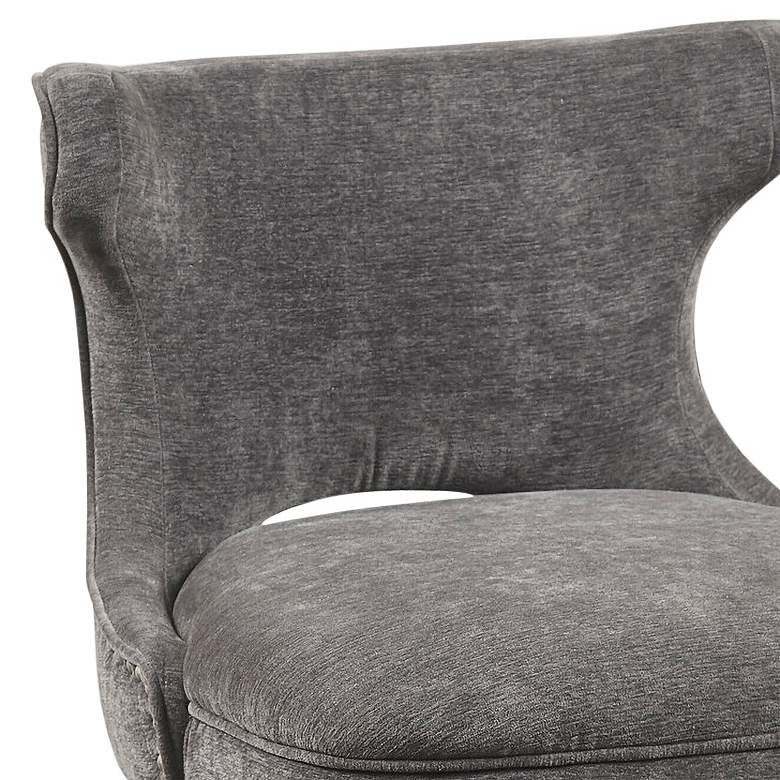 Image 3 Janet 25 3/4" High Charcoal Fabric Swivel Counter Stool more views