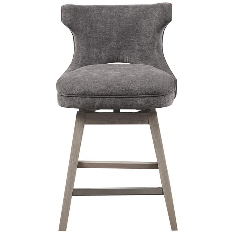 Image 7 Janet 25 3/4" High Charcoal Fabric Swivel Counter Stool more views