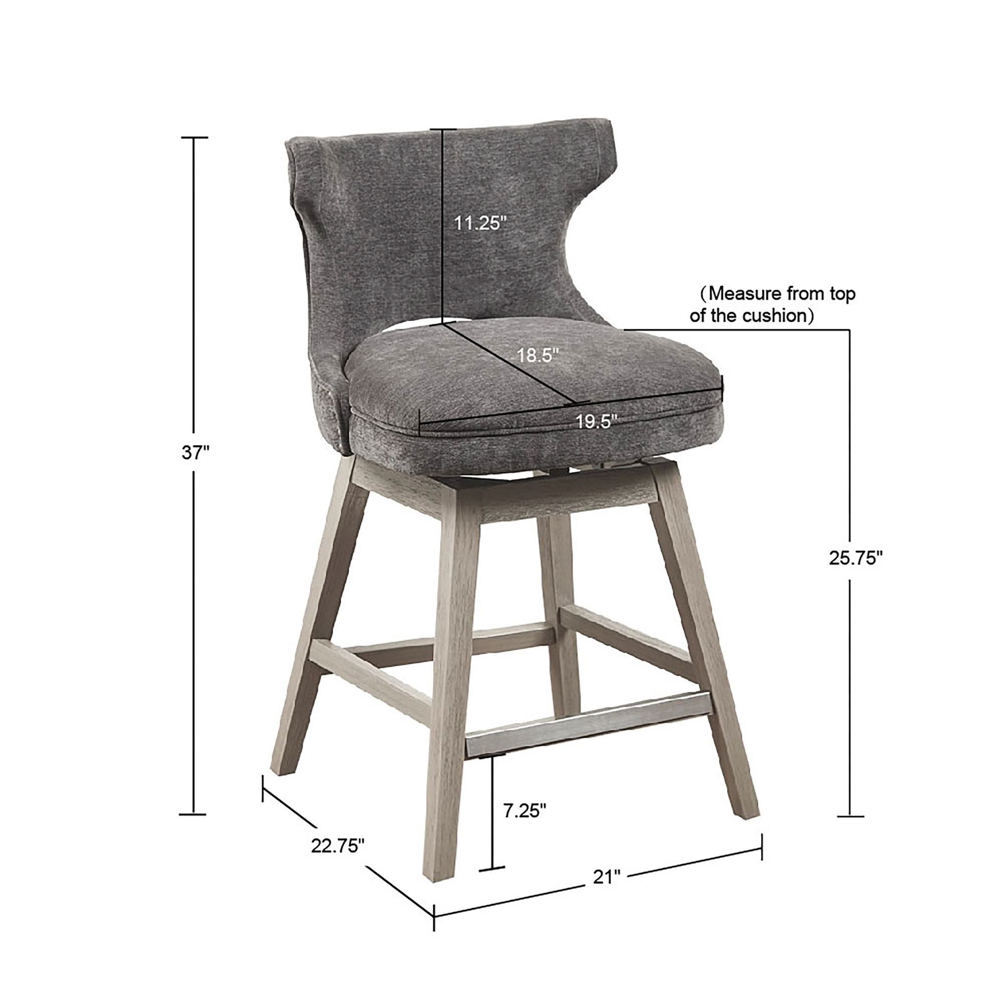 Janet 25 3/4" High Charcoal Fabric Swivel Counter Stool in scene