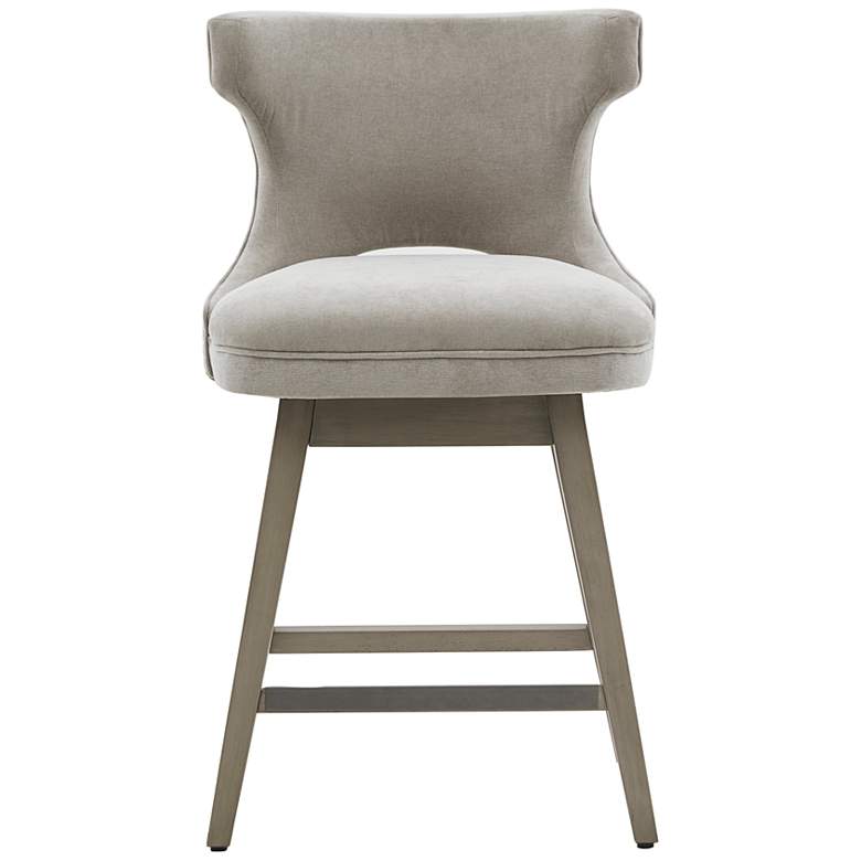 Image 2 Janet 25 3/4" Light Gray Fabric Swivel Counter Stool