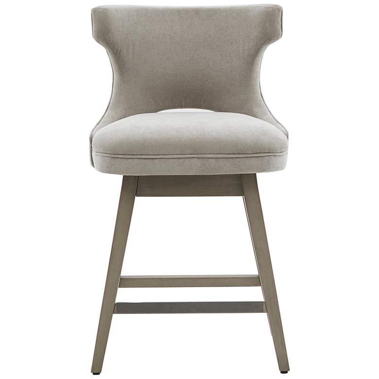 Image 2 Janet 25 3/4 inch Light Gray Fabric Swivel Counter Stool