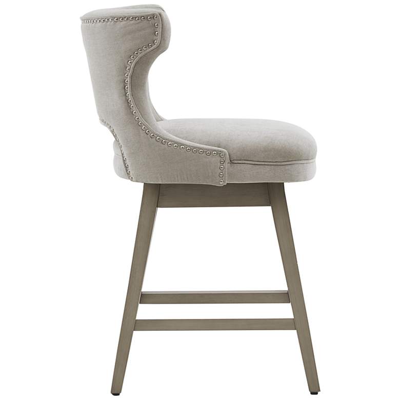 Image 3 Janet 25 3/4" Light Gray Fabric Swivel Counter Stool more views