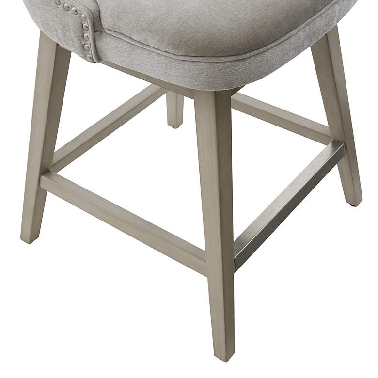 Image 5 Janet 25 3/4 inch Light Gray Fabric Swivel Counter Stool more views