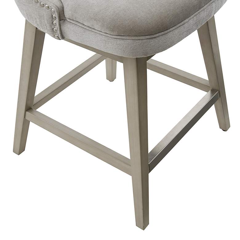 Image 5 Janet 25 3/4" Light Gray Fabric Swivel Counter Stool more views