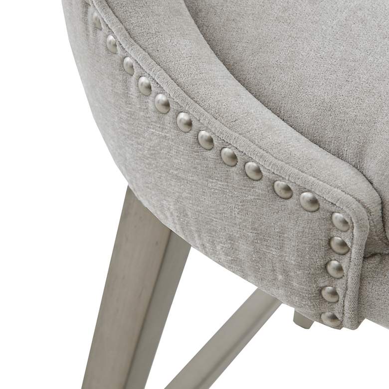 Image 6 Janet 25 3/4 inch Light Gray Fabric Swivel Counter Stool more views