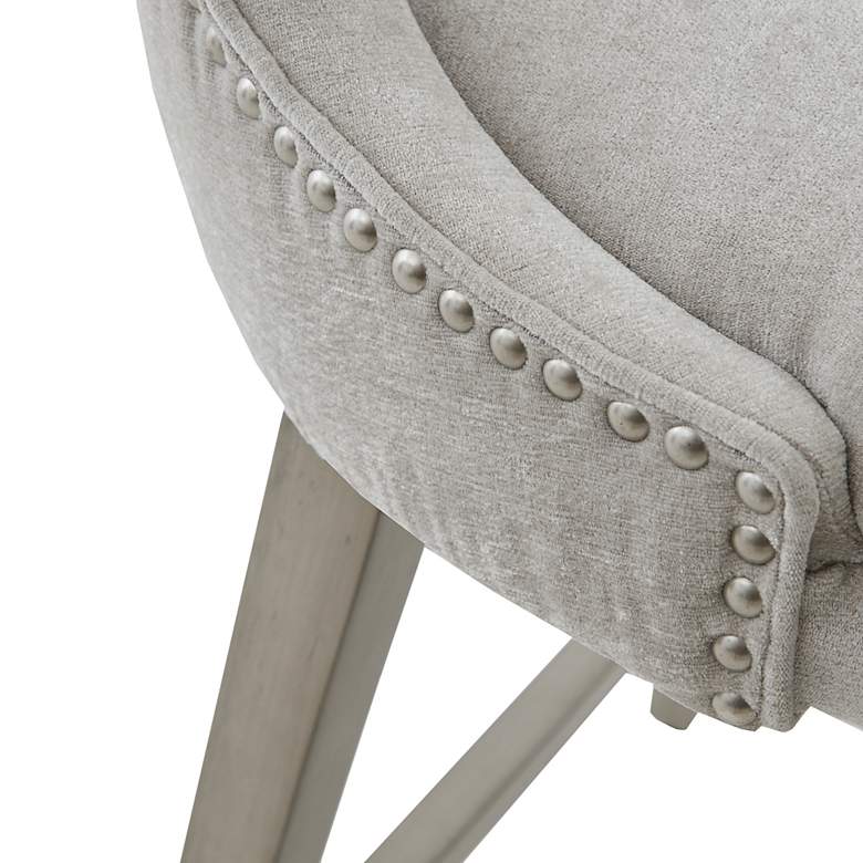 Image 6 Janet 25 3/4" Light Gray Fabric Swivel Counter Stool more views