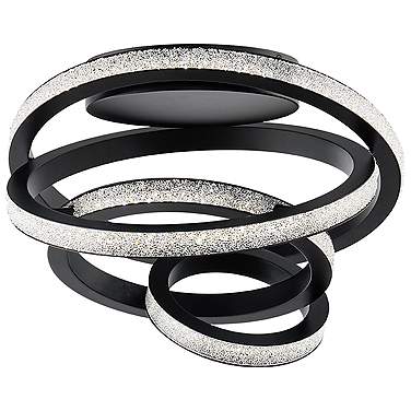 Jangle 14.5"H x 28.5"W 8-Light Crystal Flush Mount in Black
