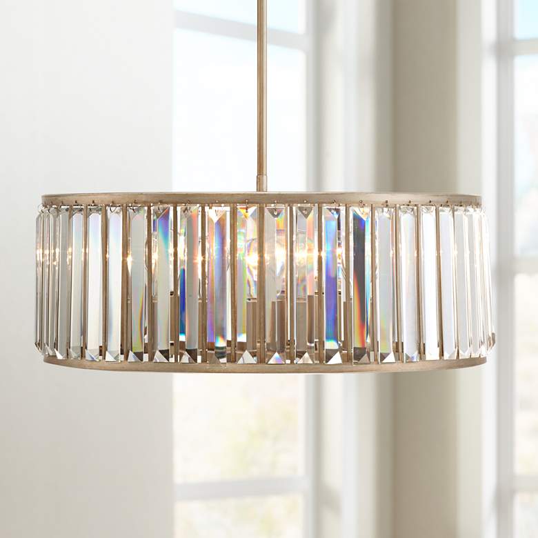 Image 1 Jania 20 3/4 inch Wide Soft Gold Finish Crystal Pendant Light