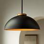 Janie 15 1/2" Wide Black and Gold Dome Pendant Light
