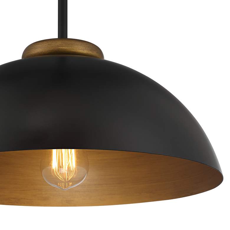Image 3 Janie 15 1/2 inch Wide Black and Gold Dome Pendant Light more views