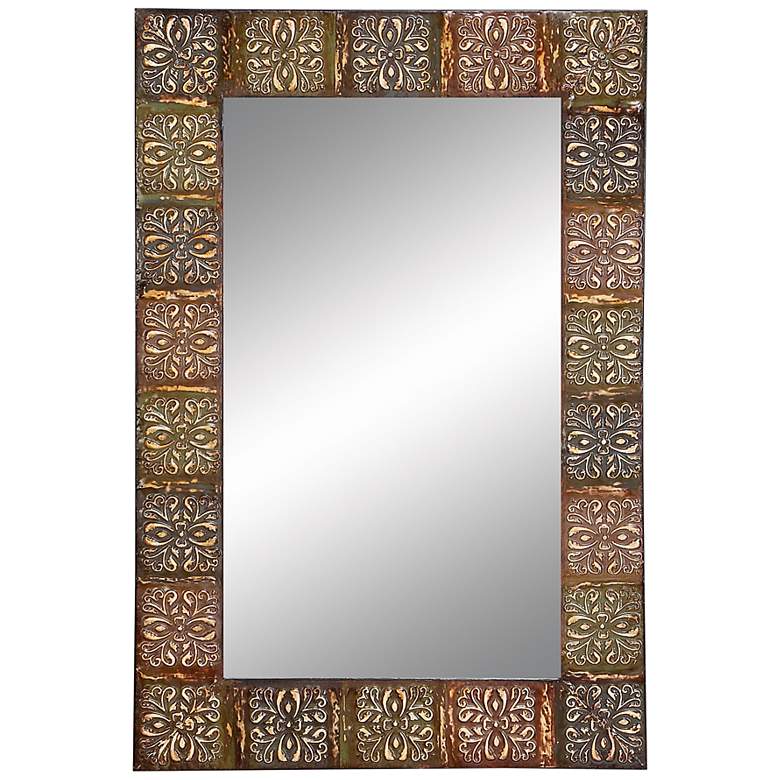 Image 2 Janie Distressed Multi-Colored 24" x 36" Wall Mirror