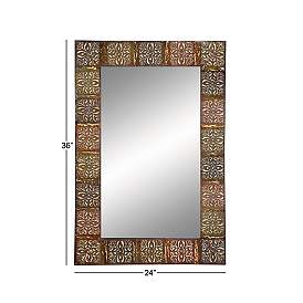 Image5 of Janie Distressed Multi-Colored 24" x 36" Wall Mirror more views