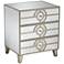 Janine 21 1/2" Wide Mirrored 3-Drawer Art Deco Side Table