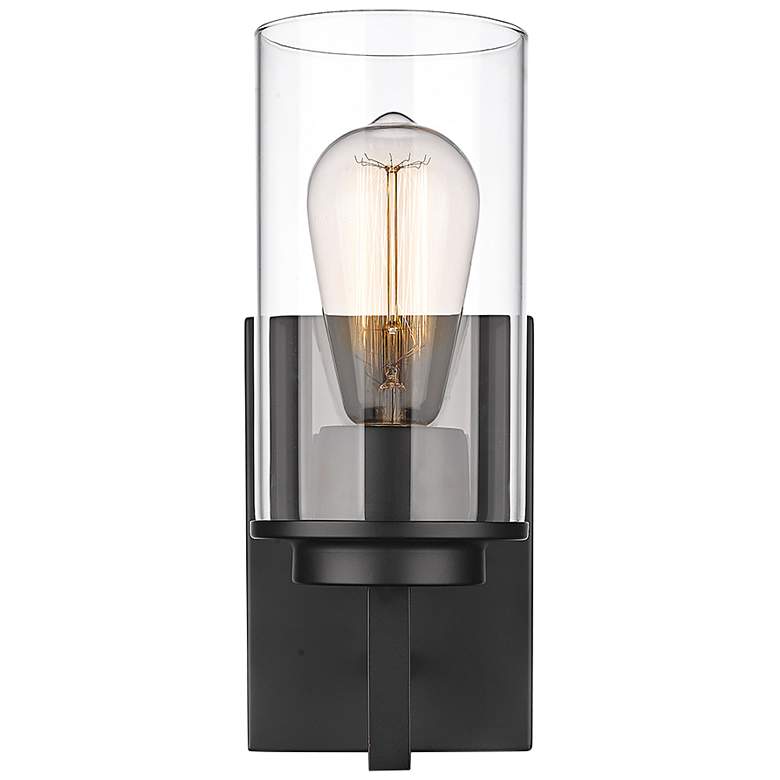 Image 1 Janna 11" High Matte Black Wall Sconce