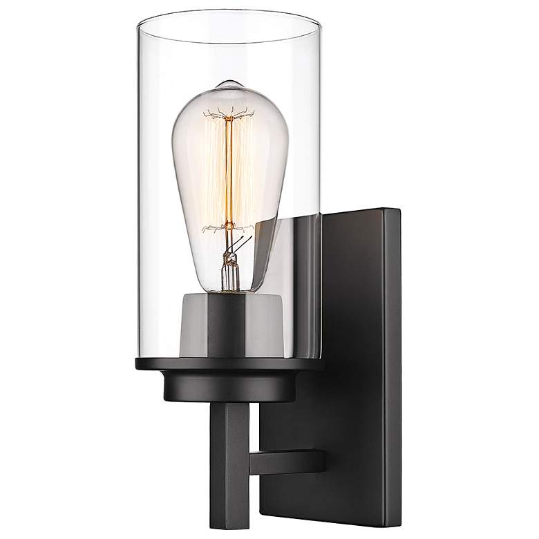 Image 3 Janna 11" High Matte Black Wall Sconce more views