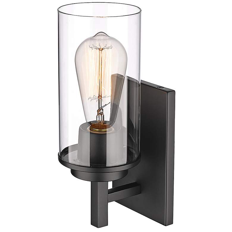 Image 5 Janna 11" High Matte Black Wall Sconce more views