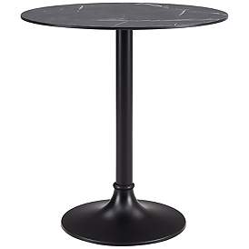 Image2 of Jannie 29 1/2" Wide Matte Black Round Outdoor Dining Table