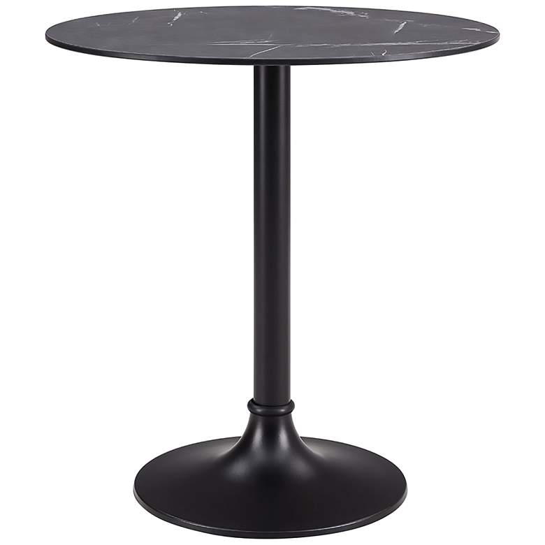Image 2 Jannie 29 1/2 inch Wide Matte Black Round Outdoor Dining Table