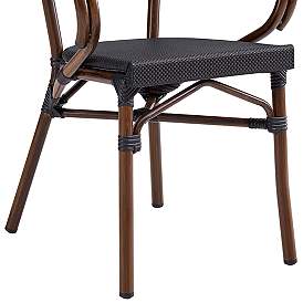 Image4 of Jannie Black and Brown Outdoor Stacking Armchairs Set of 2 more views