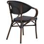 Jannie Black and Brown Outdoor Stacking Armchairs Set of 2 in scene