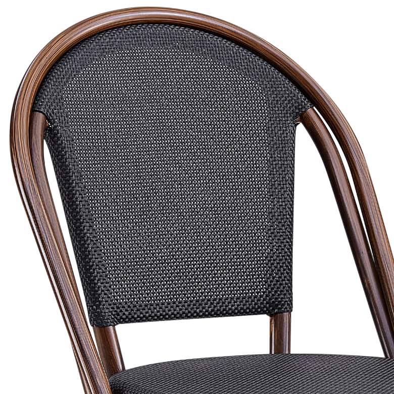 Image 2 Jannie Black and Brown Outdoor Stacking Side Chairs Set of 2 more views