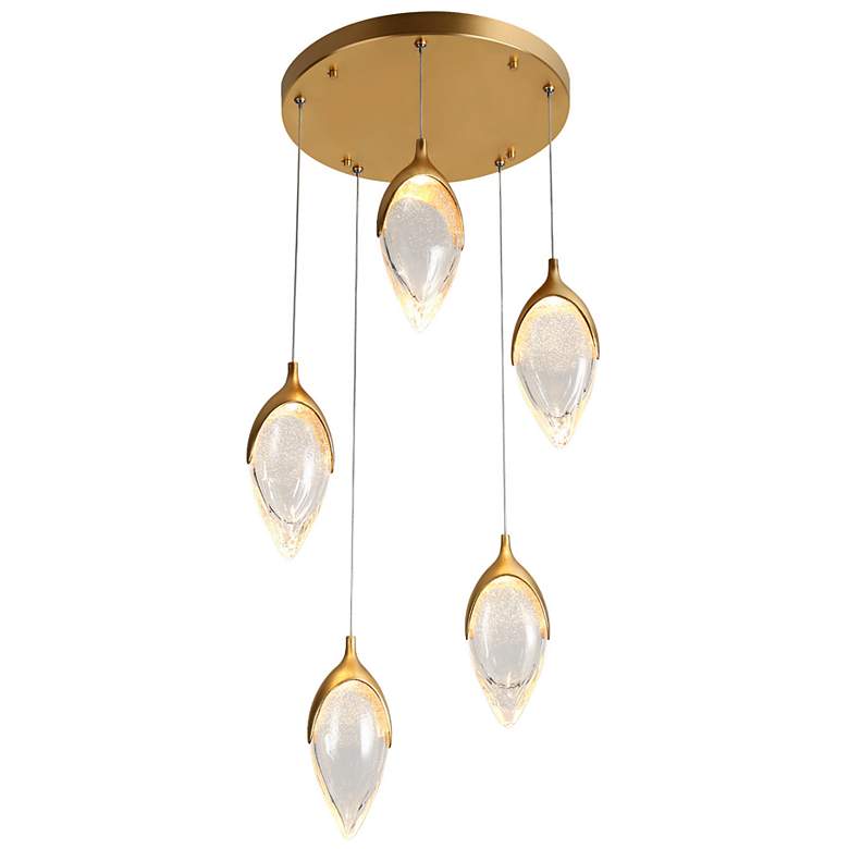 Image 2 Janoew 5-Light LED Resin Cluster Island Pendant Light