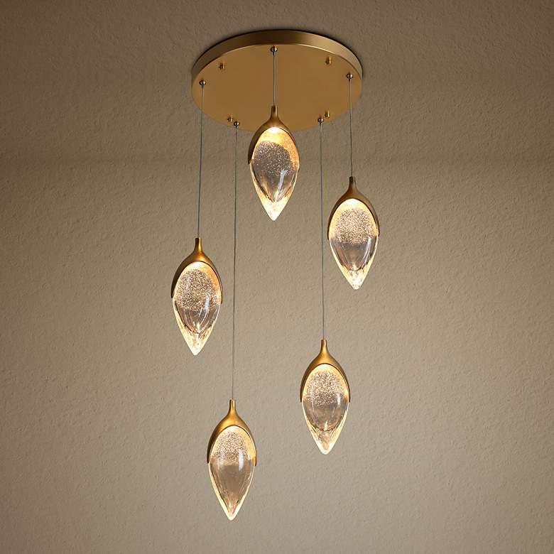 Image 1 Janoew 5-Light LED Resin Cluster Island Pendant Light