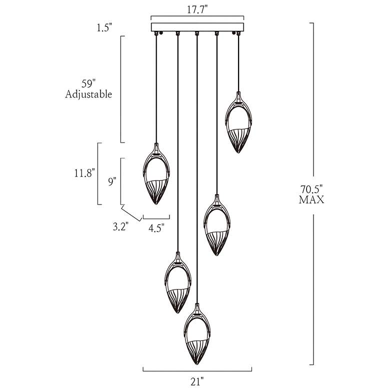 Image 3 Janoew 5-Light LED Resin Cluster Island Pendant Light more views