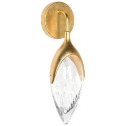 Janoew 5" Wide Gold 1-Light LED Glass Wall Sconce