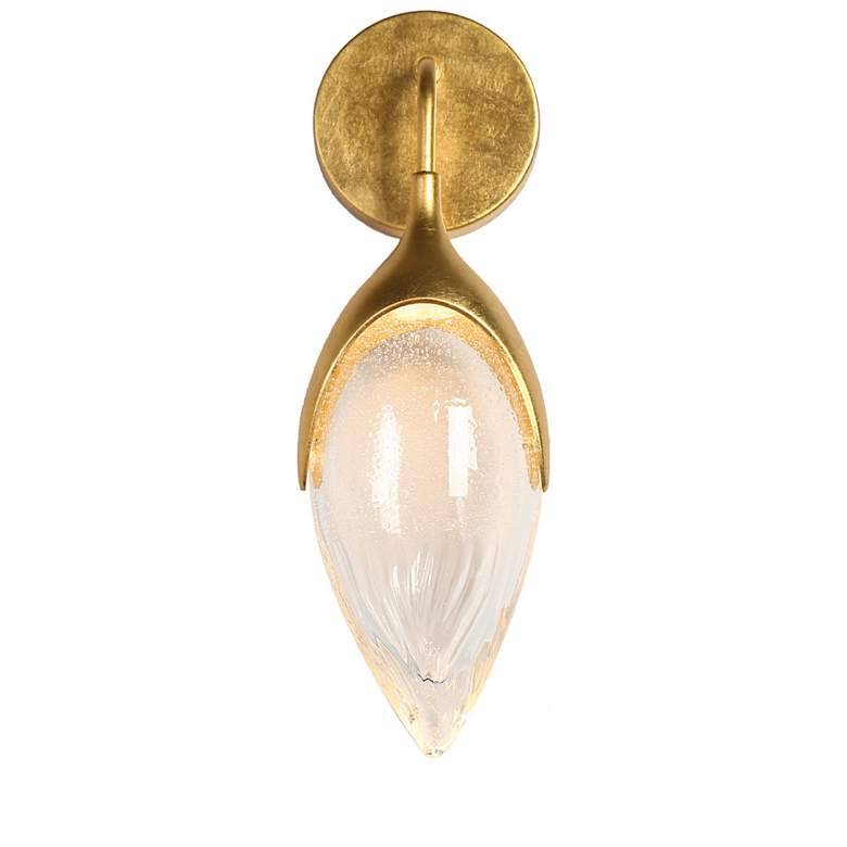 Image 2 Janoew 5" Wide Gold 1-Light LED Glass Wall Sconce more views